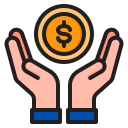 Pieces de monnaie entre deux mains